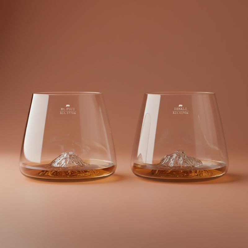 Set de 2 verres topographiques - Fuji et Denali 