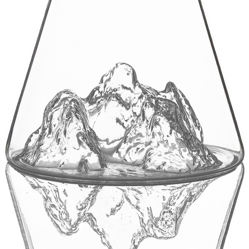 Carafe à eau topographique - Aiguille du Midi