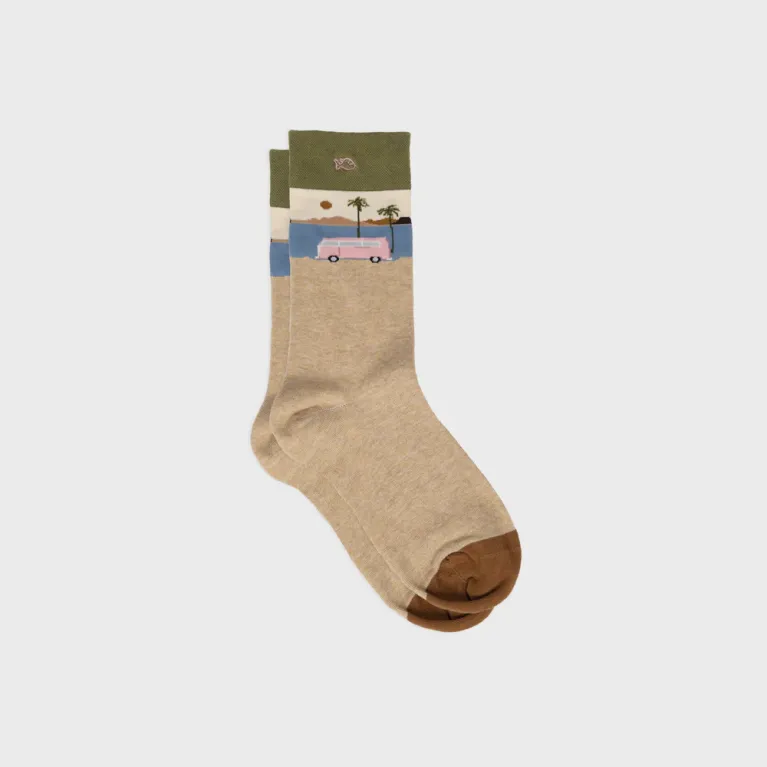 Paire de chaussettes - 41 46 - bus rose désert