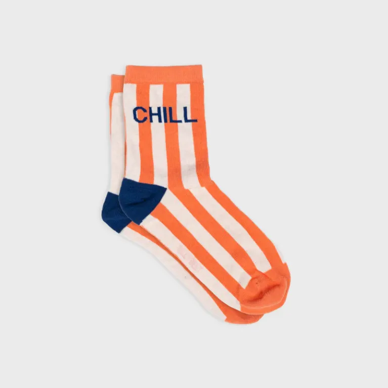 Paire de chaussettes - 37 40 - Chill rayures orange
