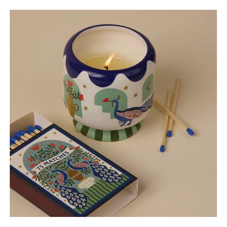 Coffret bougie - 226gr - Misted lime paon