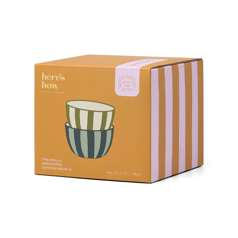 Coffret set de 2 bols - Olive et bleu