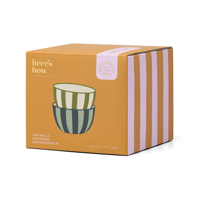 Coffret set de 2 bols - Olive et bleu