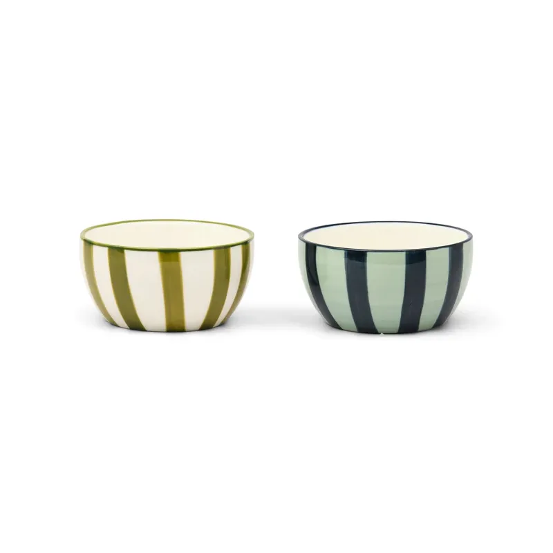 Coffret set de 2 bols - Olive et bleu