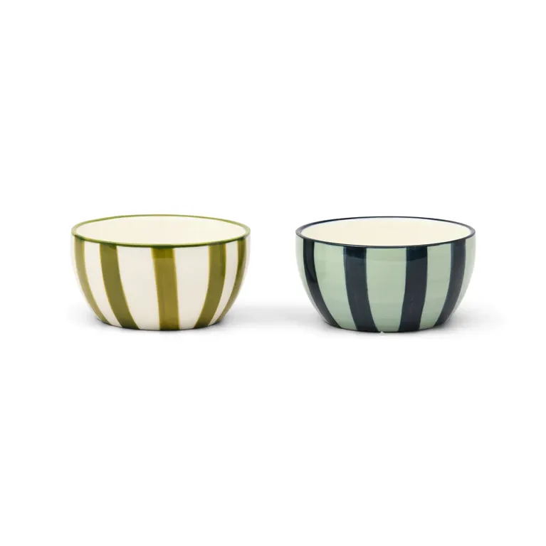 Coffret set de 2 bols - Olive et bleu