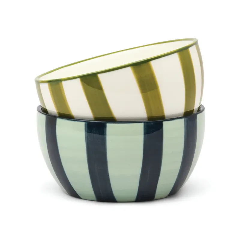 Coffret set de 2 bols - Olive et bleu