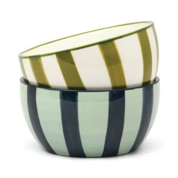 Coffret set de 2 bols - Olive et bleu