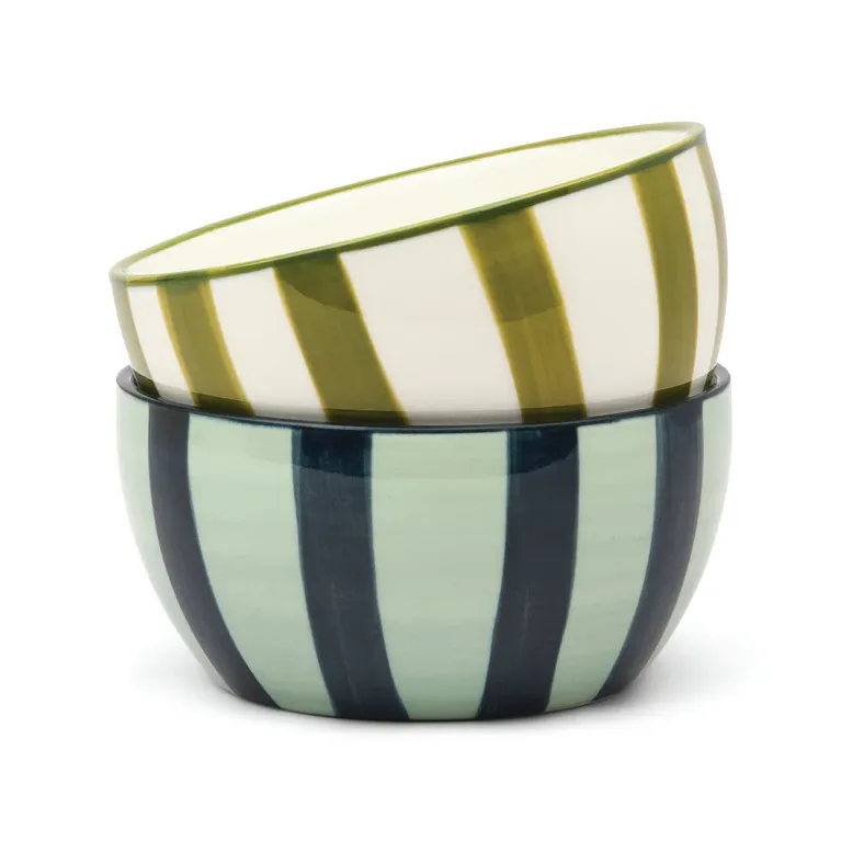 Coffret set de 2 bols - Olive et bleu