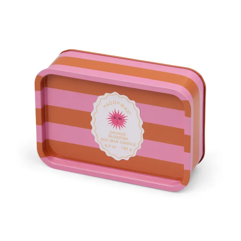 Bougie boite à lignes - Orange blossom