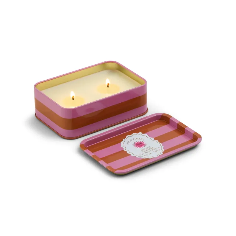Bougie boite à lignes - Orange blossom