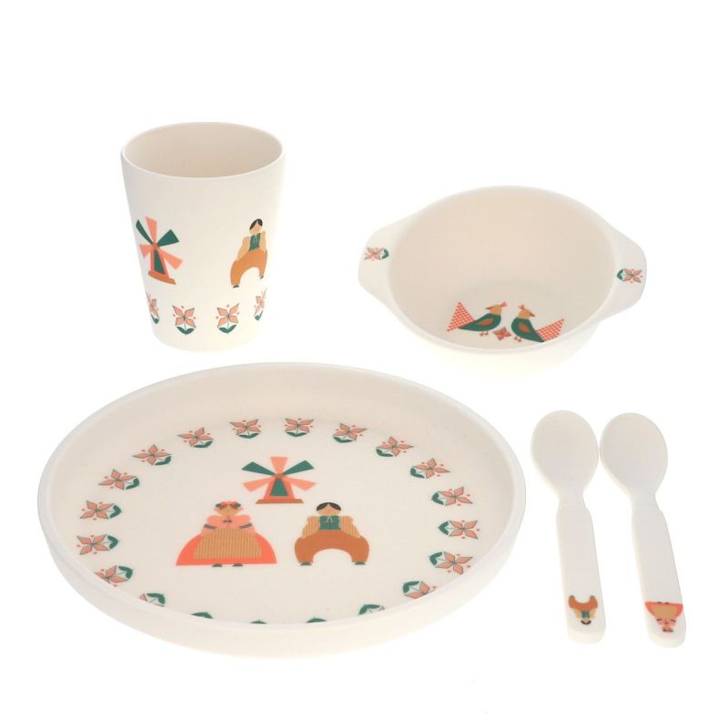 Set vaisselle - Mon premier repas - Mélamine/Plastique - Oiseaux