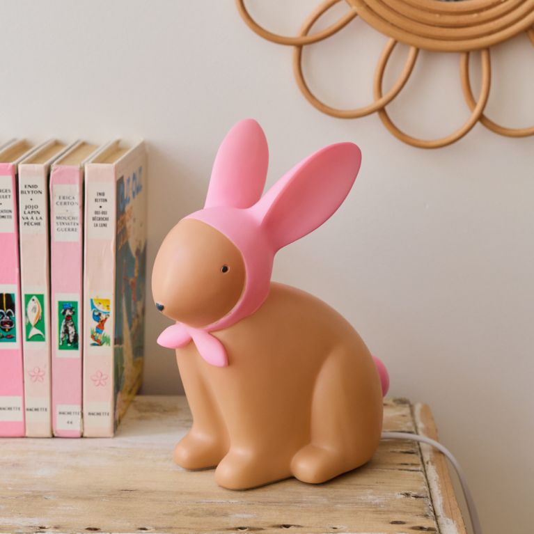 Lampe à poser - Lapin rose 