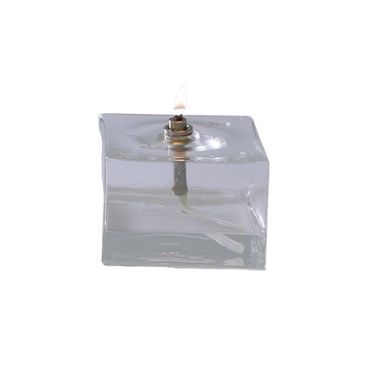 Lampe à huile - Cube - Transparent - S