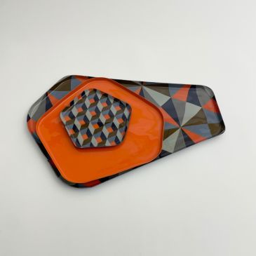 Set de 3 plateaux vintage diamond Dark