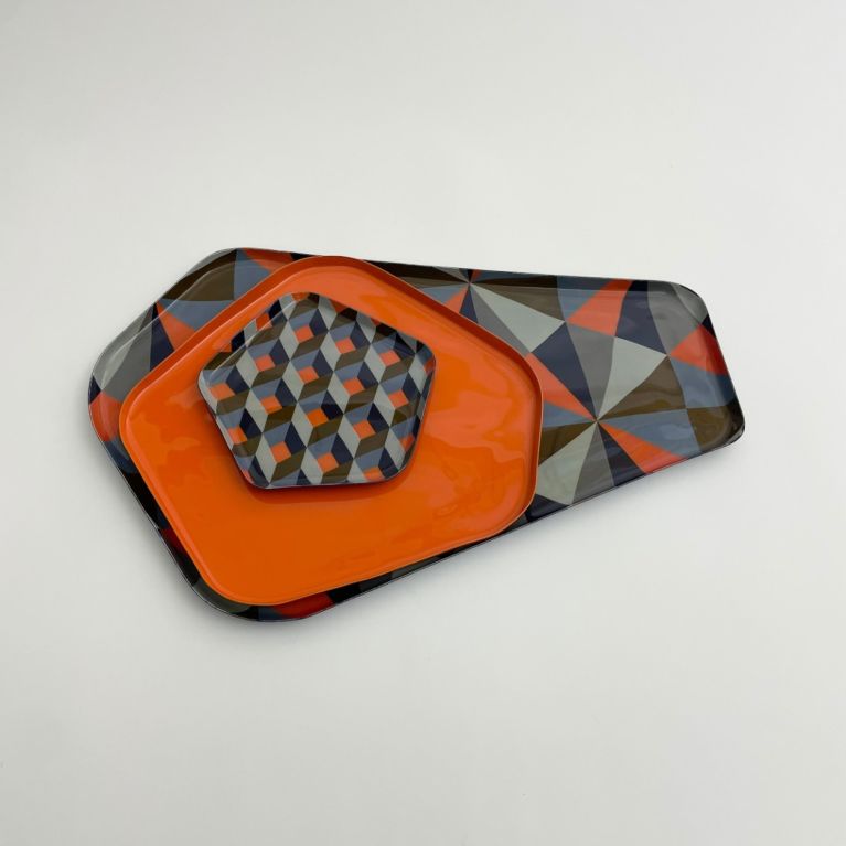 Set de 3 plateaux vintage diamond Dark