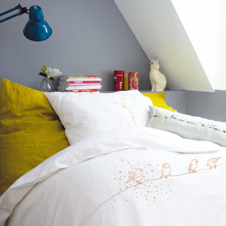 Draps de lit 140 x 200 cm Oiseaux sur le fil de Mimi'lou