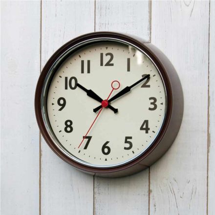 Horloge 21 cm style rétro - chocolat