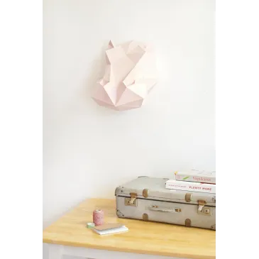 Kit tête d'hippopotame rose en origami Assembli